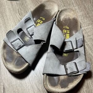 Birkenstock Arizona 250 Sandals 39 L 8 M 6.5 Beige Nude Two Strap